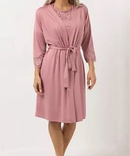 LITTLE ROSE Morgenmantel Mikrofaser. XXL ALTROSA Q