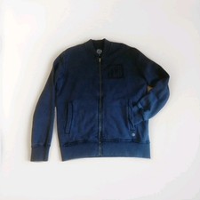 FC Bayern München  Herren Jacke Sweatjacke Jeansblau Used Look Gr. S