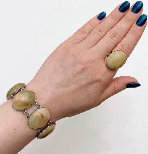 Armband und ring onyx grün - und,