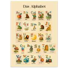 Deutsches Alphabet Kinder Lernposter ABC Schulanfang Vorschule