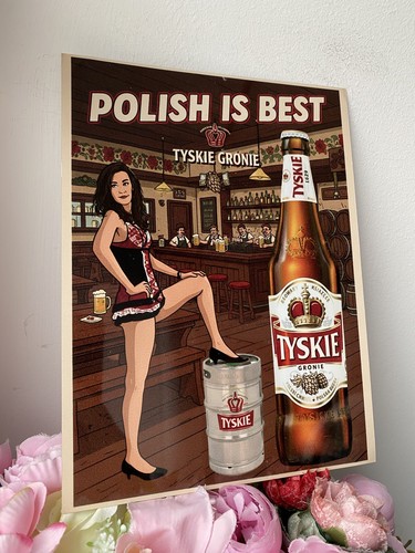 Tyskie polish beer pin girl - tyskie,
