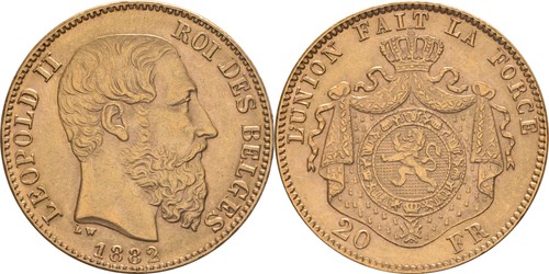 Belgien francs 1883 - belgien:20,