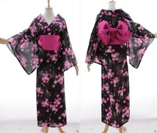 Schwarz pink blumen - k-69,