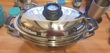 AMC Bräter Topf mit Deckel Visiotherm Siebgaraufsatz oval, 5,5 ltr.