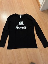 Yoga Shirt Namasté, gr. M, schwarz, neu o. Etikett