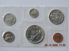 Kanada / Canada, 1965, 1+5+10+25+50 Cents + 1 Dollar  UNC - KMS Satz mit Silber