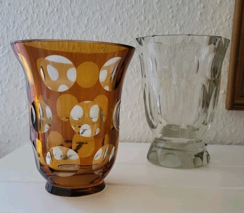 Alte glasvasen gelb - alte, farblos