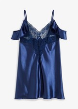 Satin Neglige mit Spitze Gr