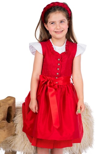 Kinderdirndl 3tlg rot - kinderdirndl,