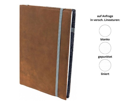 Notizbuch din leder - a5, braun