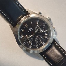 Herrenuhr Men's GFF Chronograph Vintage Dial 38mm Stahlgehäuse Mineral Dial