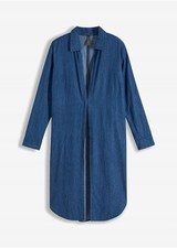 Neu Longbluse mit Stickerei aus Bio-Baumwolle Gr. 44 Dunkelblau Damen Tunika