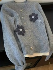 Elegante Blumen Strickjacke -