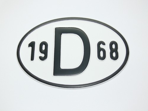 Schild 1968 alu - 1968, geprägt