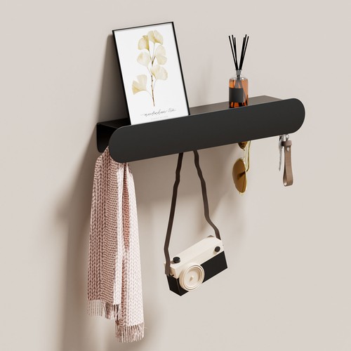 Wandgarderobe mit ablagebrett - mit,