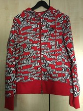 Nike Damen Sweatjacke Hoody Gr. 38 40 L (XL 42) Kapuze Sweater Rot Neu
