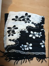 Strandtuch Bikini Tuch Zum Umbinden Schwarz Weiß pareo wickelrock