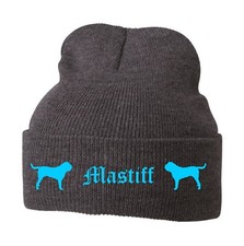 Beanie Strickmütze Mütze Stickmotiv BAD MASTIFF Hunde Siviwonder
