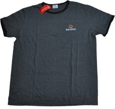 Bacardi USA T-shirt grau-schwarz anthrazit Größe M Fledermaus Logo