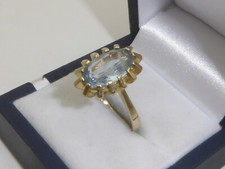 333 Gold Ring 8K Gelbgold 4,55 g Blautopas Goldring RG 57 - 18,1 mm 7602