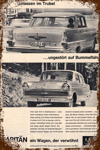 Blechschild opel kapitän x - blechschild,