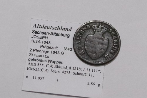 Pfennig 1843 b79 altenburg - g,