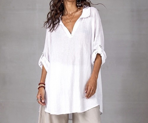 Damen tunika bluse leinen - damen,