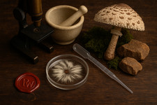 ? Parasol Pilzsporen in 6 cm Petrischale + Pipette? – Herkunft Pfälzerwald