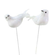 Taubenpaar weiß 9cm Turteltauben Braut Paar Vogelpaar Stiel Vögel Taube Hochzeit