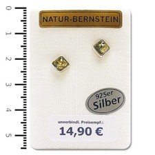 Natur Bernstein Ohrringe Ohrstecker 'Qudrat' grün modern 90439g