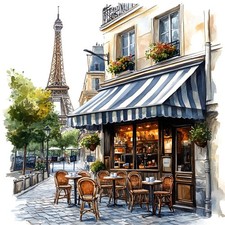 Wandbild Paris Cafe Bistro