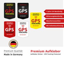 Aufkleber Fahrrad GPS Tracking Warnung Bike Sticker Wetterfest UV-Beständig