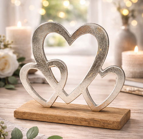 Deko herzen aluminium auf - herzen,