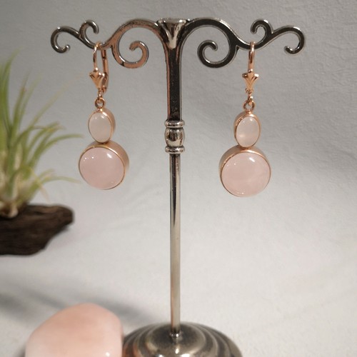 Rosenquarz schmuck ohrringe - rosenquarz,