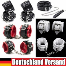PU Leder Weiche Handschellen Handgelenk Fußfesseln Halskragen Bondage Fesseln DE