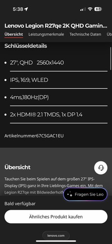 Lenovo r27qe zoll ips - r27qe, 27