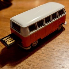 VW Bus T1 USB-Stick 8GB Orange-Creme Welly Modellauto