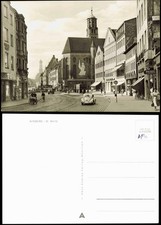 Augsburg St. Moritz Kirche, Straßen Partie, Autos u.a. VW Käfer 1960