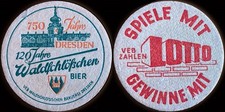 DDR Bierdeckel - Dresden - Waldschlösschen Brauerei - 750 Jahre - Lotto
