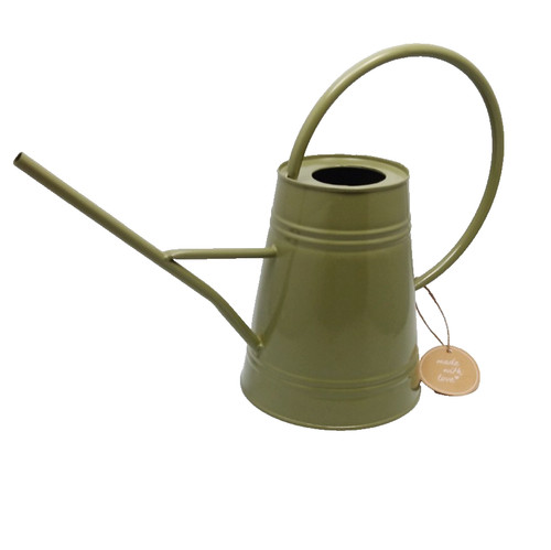 Metall blumen gießkanne olive - blumen,