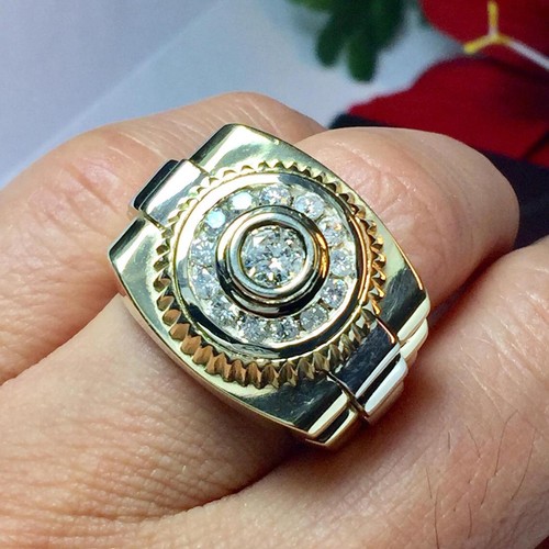 Rund diamant herren ring - rund,