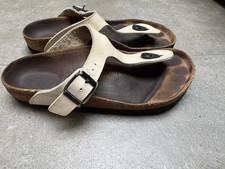 Birkenstock Gizeh Damen Sandalen Zehentrenner EU 37 Gern Getragen Weiß