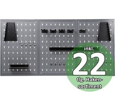 Ondis24 Werkzeugwand aus Metall Lochwand Set mit Haken Halter 22 Teile XXL 120cm