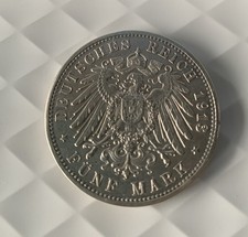 Deutsches Reich 5 Mark 1913 J Freie und Hansestadt Hamburg, Stadtwappen - vzgl