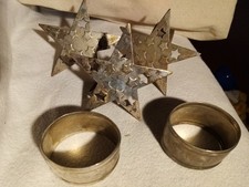 5x alte Serviettenringe Sterne und ovale