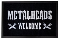 Tür Matte METALLHEAD WELCOME 60x40 cm Spruch Matte Schmutz Fuß Abtreter Vorleger