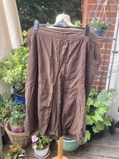 Leinen Rock GR. 54 braun Evans - 2 Taschen, Godet Form - sehr schön