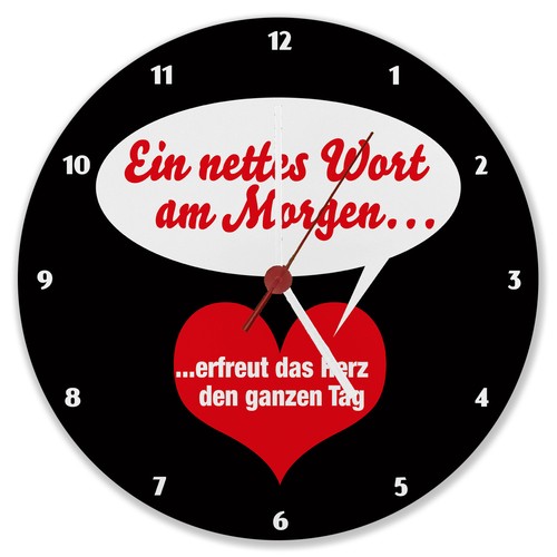 Herz und sprechblase - herz, wanduhr