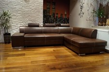 Glanz Echtleder Ecksofa LONDON