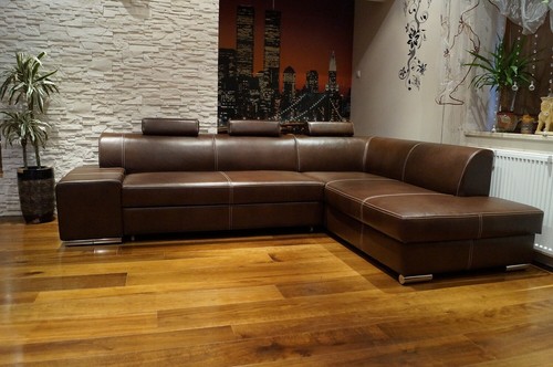 Glanz echtleder ecksofa london - ecksofa,